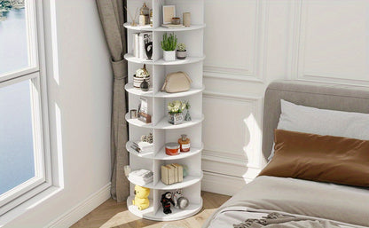 Torre portascarpe girevole a 5/6/7 ripiani per 20/24/28 paia di scarpe, espositore girevole a 360° bianco, organizzatore Lazy Susan, scaffale portascarpe a carosello rotondo, carosello verticale per cappelli e borse