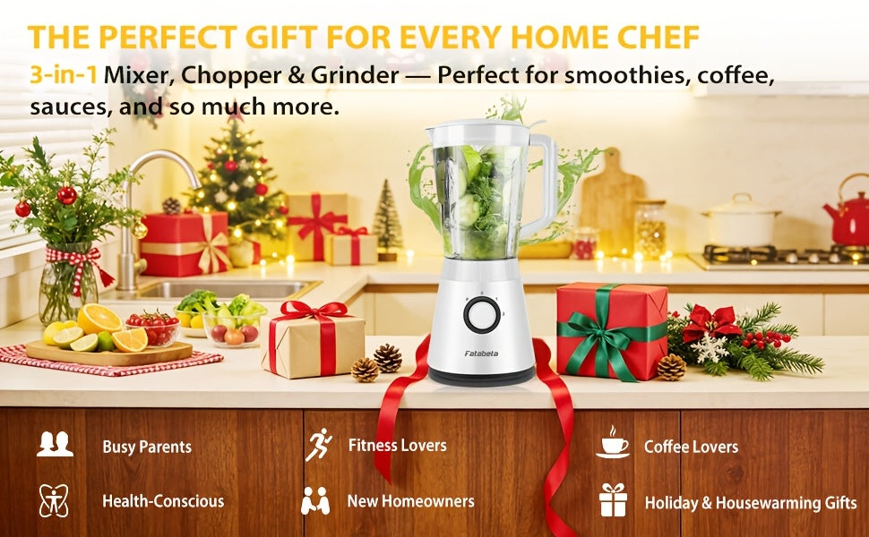 Frullatore di grande capacità da 1500ML, Robot da cucina 3-in-1, Tritatutto per carne, Frullatore per succhi per cucina domestica e verdure, Succo sano per la casa, Smoothie, Sorbetto, Milk Shake, Frappè