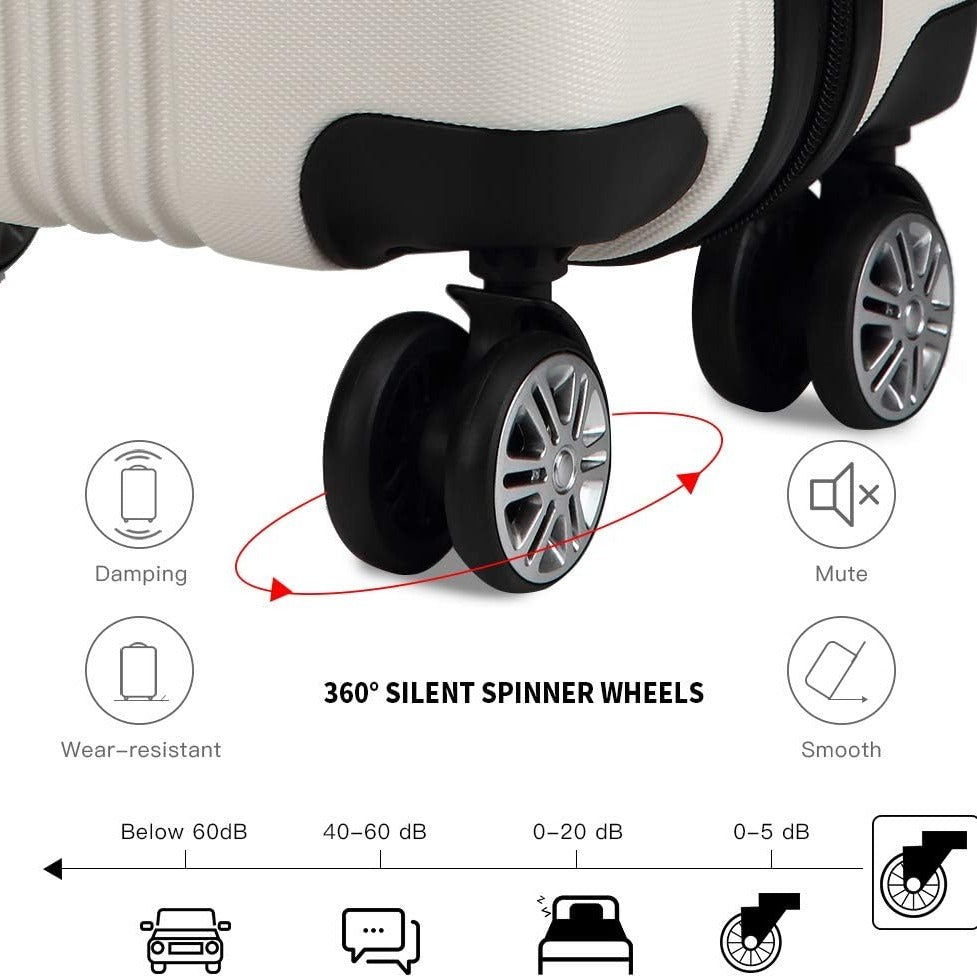 Valigia da imbarco 55x35x20cm a guscio rigido in ABS con trolley da viaggio, bagaglio a mano da cabina, 33L, regalo per Black Friday, Giorno del Ringraziamento, Natale