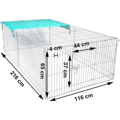 1pz Recinzione Esterna per Conigli, Design con Protezione Solare