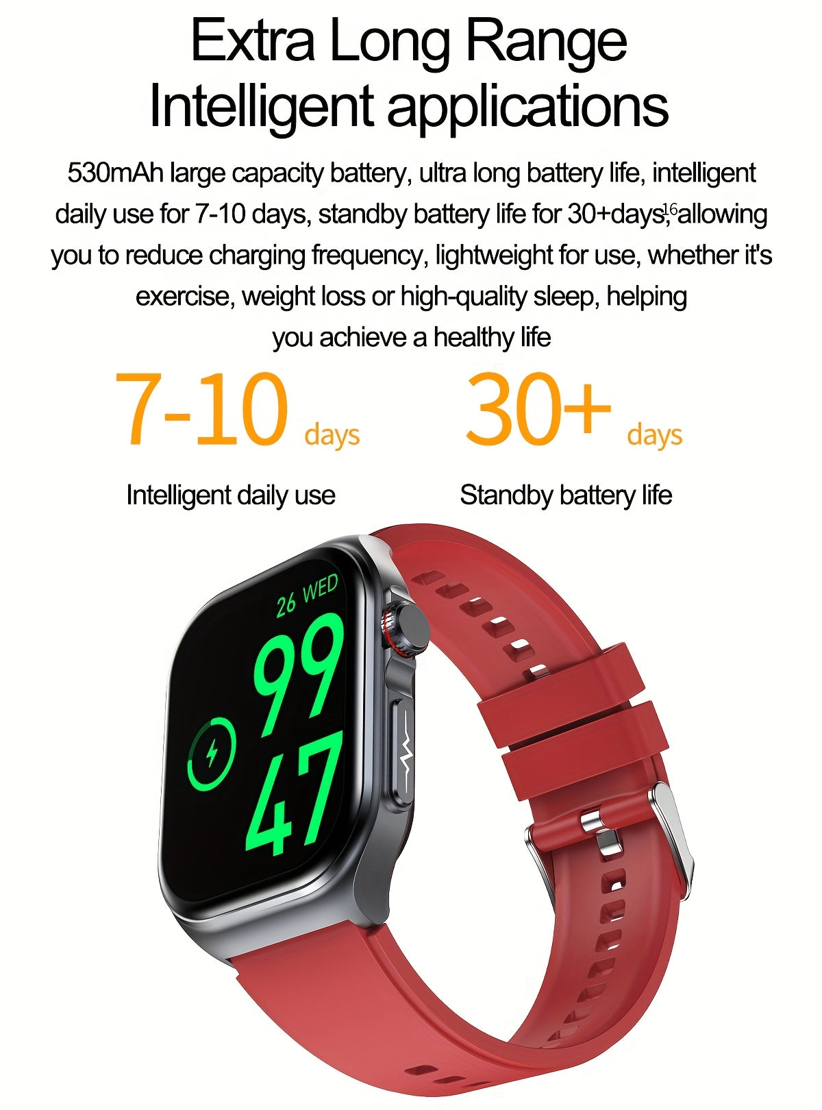Smartwatch 2026 Nuovo: Display AMOLED Grande da 5,18 cm, Batteria a Lunga Durata da 530 mAh, Chiamata BT 5.3, Modalità Multi-Sport, Assistente Vocale, SOS, Monitoraggio Mestruale, Previsioni Meteo, Orologio Fitness per Android & IOS, Regalo Ideale per la