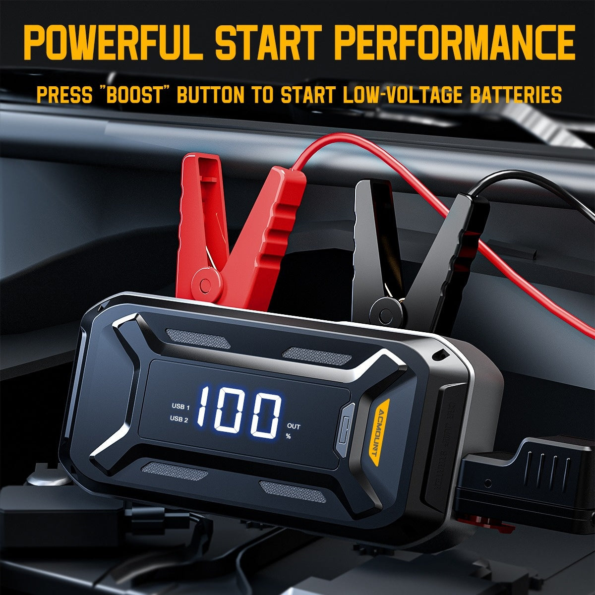 Avviatore di Emergenza per Auto, Batteria Booster ad Alta Capacità da 26800Mah per Tutti i Motori a Benzina e Diesel da 10.0L, Avviatore Auto 12V con Torcia, Ampio Display LCD, Ricarica Rapida USB