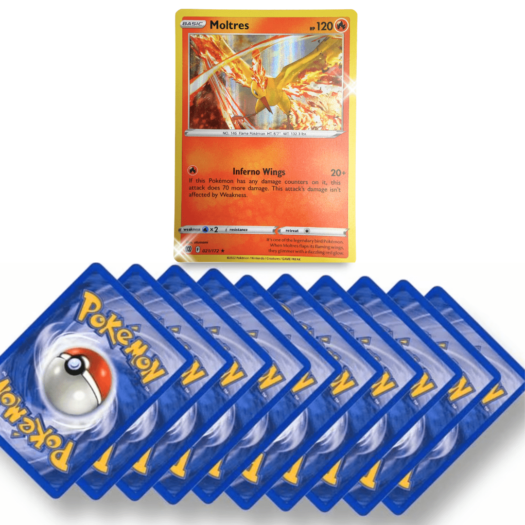 100 Carte Pokémon Inglese - Lotto di 100 Carte Ufficiali con Rare e Shiny