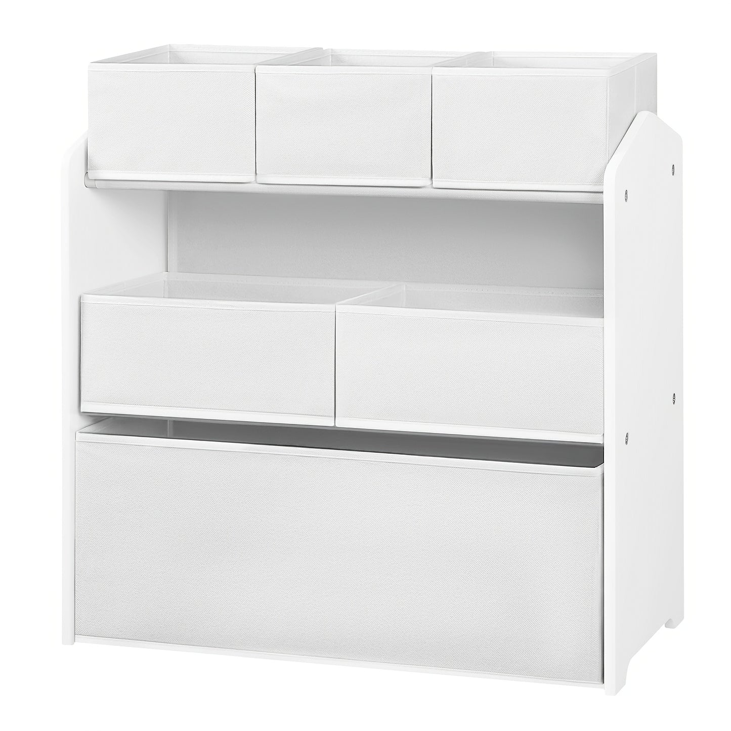 Armadio portaoggetti a 1 pezzo con cassetti, ripiano pratico, forniture per riporre, può essere usato come libreria, scaffale di stoccaggio, scaffale a tre livelli con più cassetti, scatola di stoccaggio in tessuto non tessuto, camera da letto, sala gioch