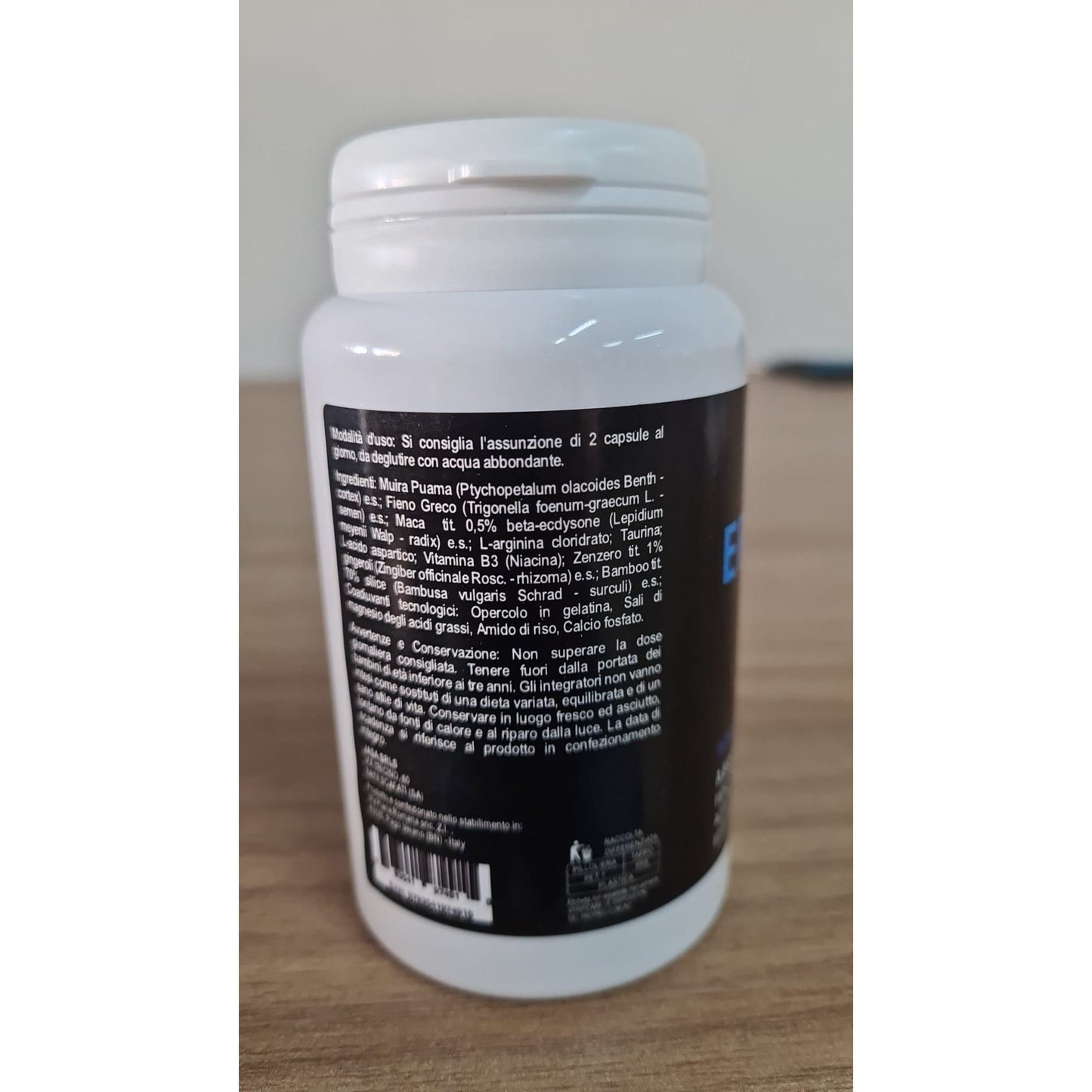 Integratore UOMO Naturale con Maca Nera Peruviana, Fieno Greco, L-Arginina, Taurina, Acido Aspartico e Vitamina B3 - Made in Italy - 60 CAPSULE -
