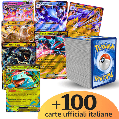 101 Pokémon TCG Ultra Pack in lingua italiana / ULTRA PACK: 1X EX/V Ultra Rare + 10X Shining (HOLO/REVERSE) + 90X Carte Pokémon Common/Uncommon - Carte Casuali