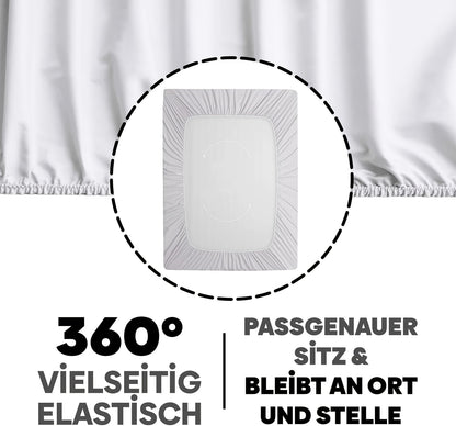 Lenzuolo con Angoli 100% Jersey, con Angoli Elastici e Volant da 30cm, Lenzuolo Ipoallergenico e Traspirante, Adatto per Materassi da 90x200 a 200x220, Lenzuolo con Angoli 100% Jersey, Lenzuolo con Angoli King Size, Lenzuolo con Angoli con Tasca Profonda,