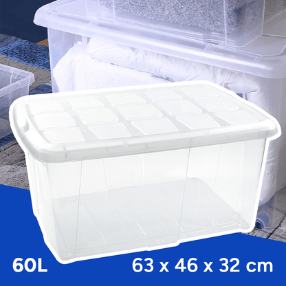 Scatola di Plastica per Organizzare Giocattoli, Libri, Documenti e Coperte - Chiusura Ermetica, Grande Capacità e Resistente - Dekohome