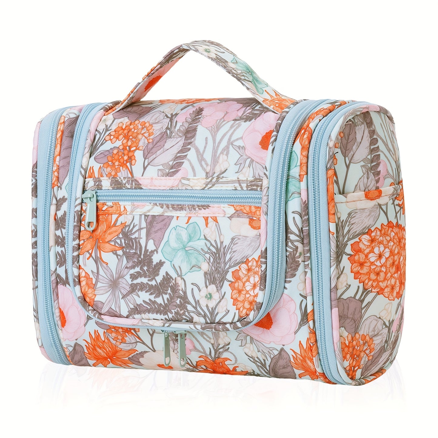 Grande Borsa da Toilette Multitasca con Gancio, Organizzatore di Trucco Elegante per Donne e Uomini, Chiusura con Cerniera Resistente, Design con Maniglia Superiore, Borsa da Viaggio per Toilette, Regalo di Natale
