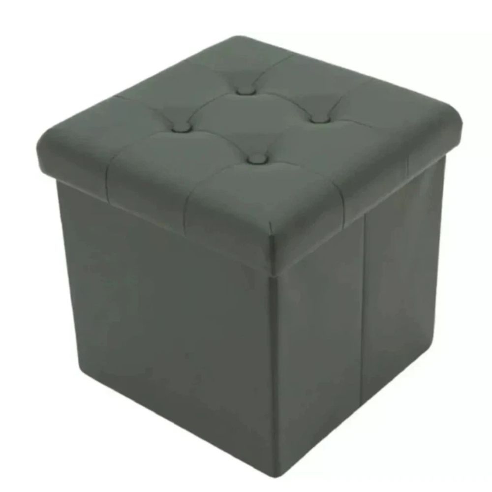 Cecaro Group Pouf Cubo Contenitore in Ecopelle Cecaro Group – 38x38 cm – Seduta Imbottita con Baule Salvaspazio – Trapuntato con Bottoni – Vari Colori