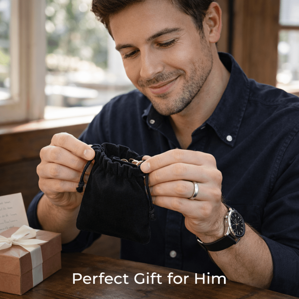 Bracciale da uomo in pelle, bracciale nero intrecciato con chiusura magnetica in acciaio inossidabile, regalo per uomo per San Valentino e compleanno, 21 cm adatto alla maggior parte