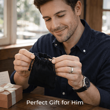 Bracciale da uomo in pelle, bracciale nero intrecciato con chiusura magnetica in acciaio inossidabile, regalo per uomo per San Valentino e compleanno, 21 cm adatto alla maggior parte