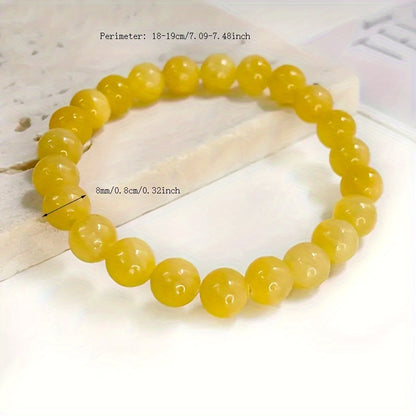 Braccialetti da 20 pezzi in pietra naturale, braccialetti con perline in pietra artificiale di colore casuale per uomo e donna, braccialetti elastici con perline rotonde da 8mm, braccialetti naturali, regalo di compleanno, braccialetti da donna, bracciale