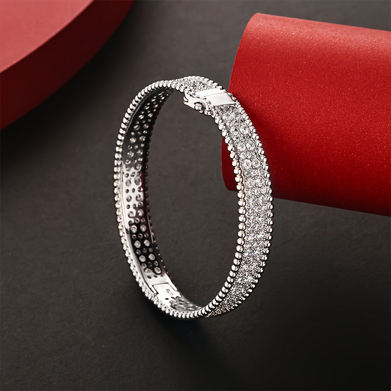 Bracciale di lusso in argento sterling 925 argentato pieno di stelle, elegante e bellissimo, temperamento sfarzoso, da indossare tutti i giorni, regalo di San Valentino, regalo di Natale, regalo per la festa della mamma, con scatola regalo squisita in oma