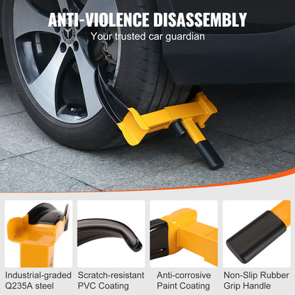 VEVOR Lucchetto per ruote, 2 confezioni di lucchetto universale per ruote, lucchetto antifurto regolabile per rimorchi con morsetto per ruote, lucchetto per pneumatici in acciaio resistente per ATV RV SUV Auto Golf Cart Barche Moto, con 6 chiavi