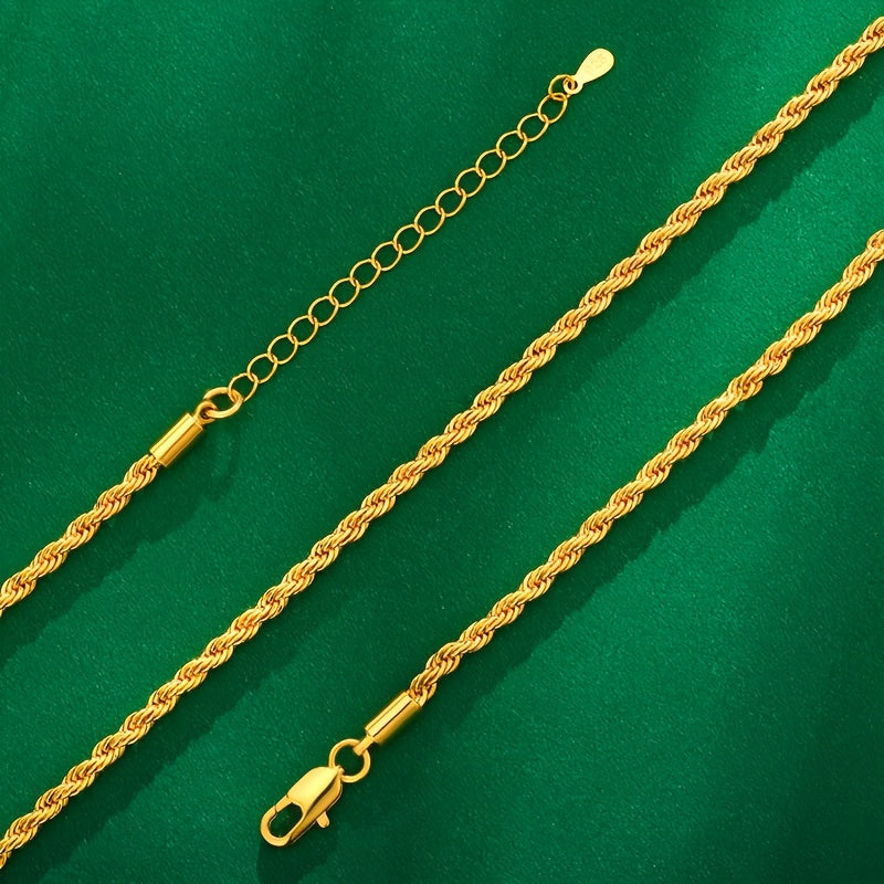 Collana da donna in argento 925, collana a catena, collana a catena intrecciata, regalo di San alla moda e facile, regalo di luna di miele per il Ringraziamento per lei, fornita con una confezione regalo boutique