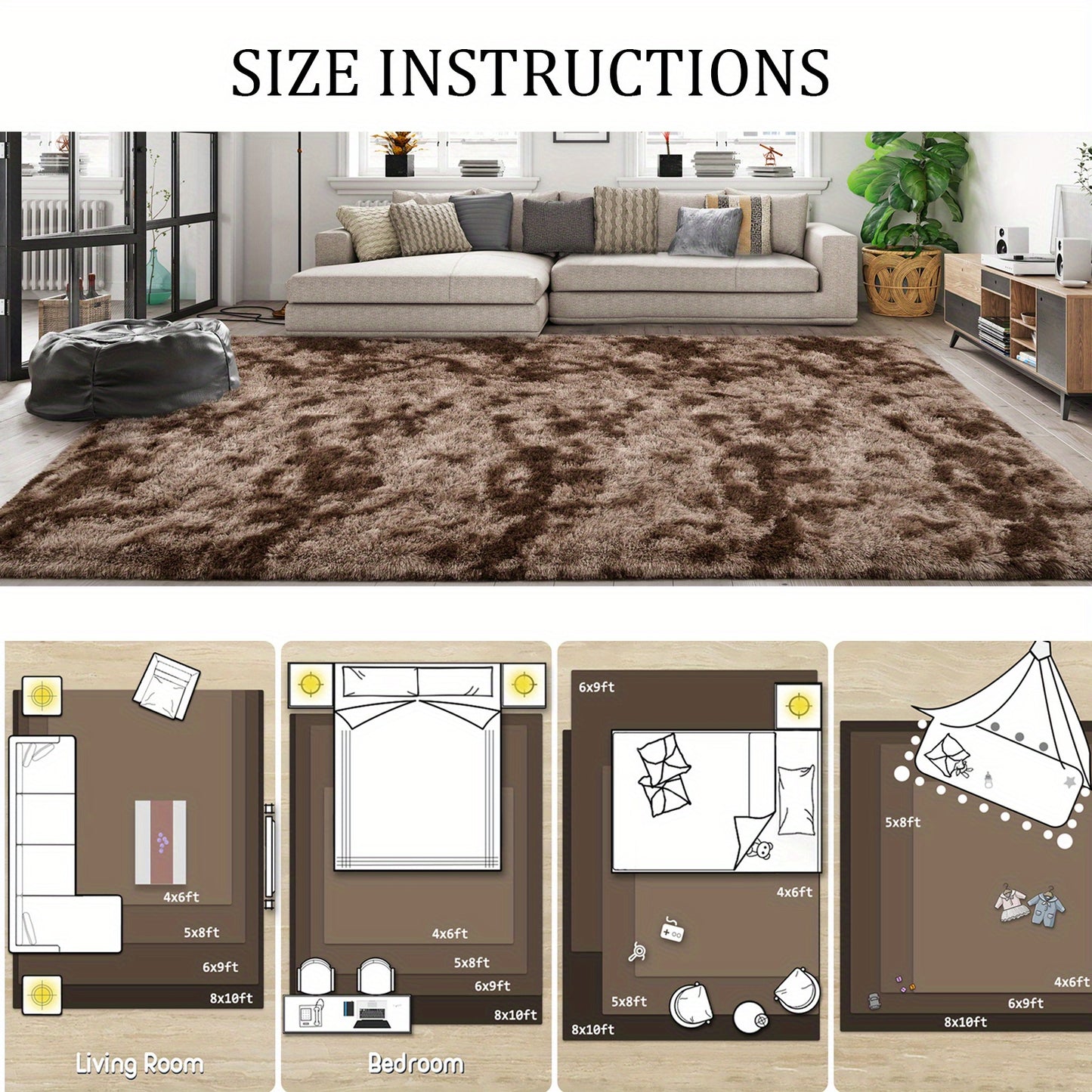 Morbidissimo Tappeto Moderno Grande per Interni, Lussuoso e Morbido per Soggiorno Camera da Letto Dormitorio Decorativo, Antiscivolo Peluche Soffice con Pelo, Comodo Tappetino Accento Pavimento Grigio Chiaro
