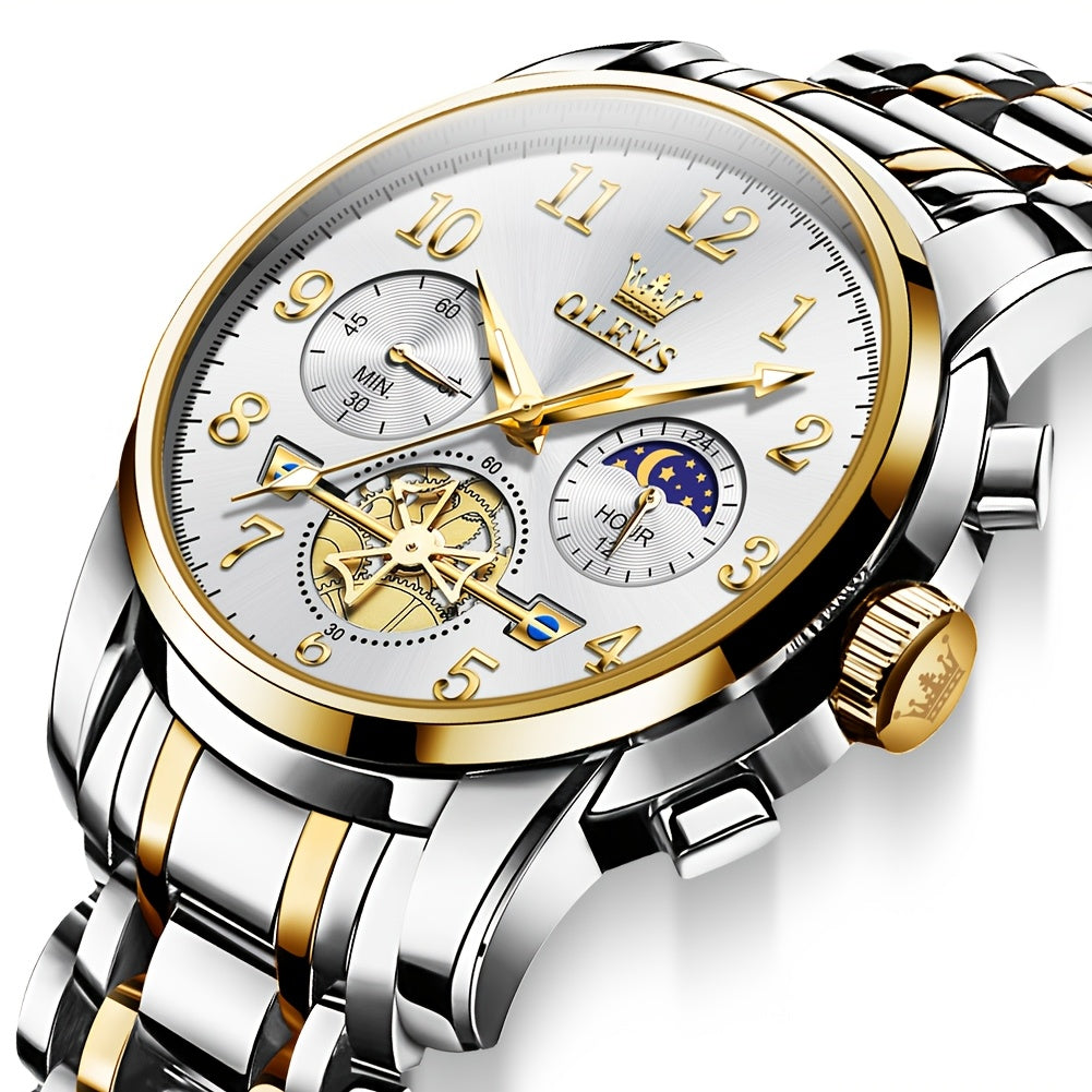 OLEVS Orologi da Uomo Classici Business Dress Analogico Quarzo Quadrante Digitale Orologio da Uomo Moda Lusso Bracciale in Acciaio Inossidabile Luminoso con Calendario Orologio da Polso da Uomo Regali Romantici Relojes De Hombre Quadrante Blu/Nero/Bianco/
