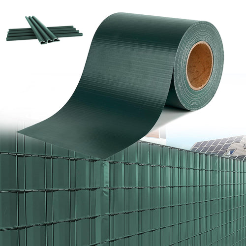 Strisce di schermo per la privacy, recinzione in PVC 19 cm, pellicola per recinzione con clip, opaca, pellicola per la privacy anti-UV, per recinzione a doppia asta, recinzione a matasse, recinzione da giardino, schermo per la privacy