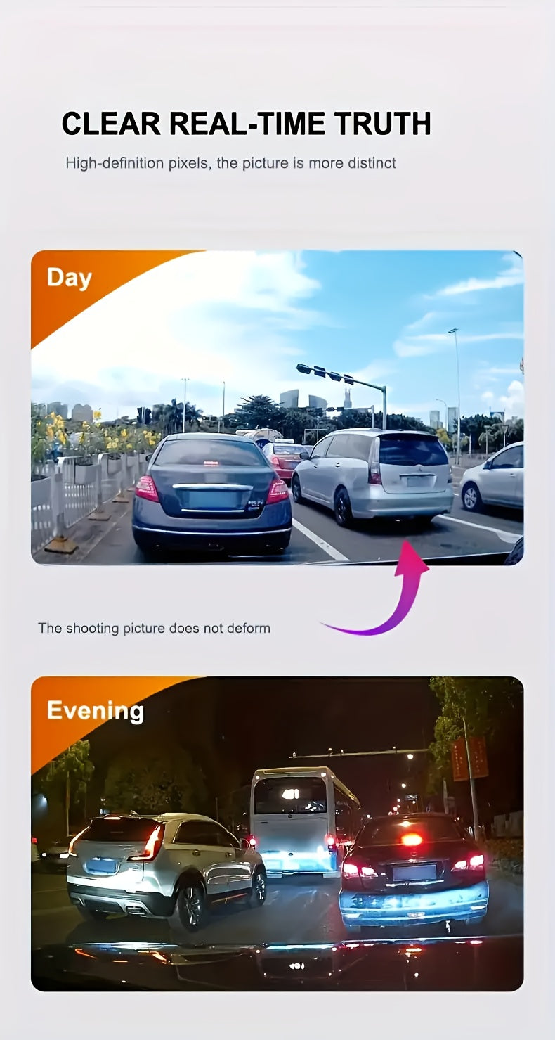 BCUOZ Dash Cam per auto 360 gradi con lente 3/4, 1080P, per auto, registrazione anteriore 1080P e posteriore/sinistra/destra 720P, con scheda di memoria da 64 GB, telecamera rotante a 360 gradi, registrazione in loop, Super Visione Notturna