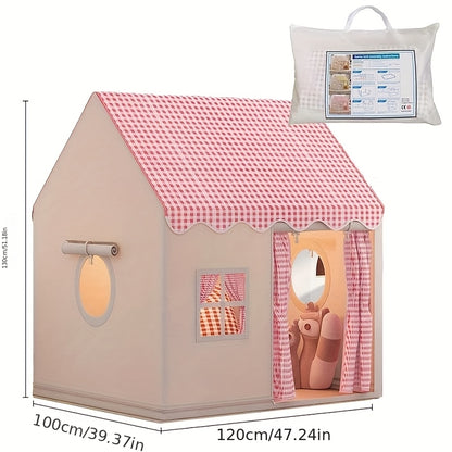 Tenda a scacchi rosa e bianca stile casa - Grande casetta da gioco per interni ed esterni per bambini | Pieghevole per una facile conservazione | Grande casa a scacchi rosa | Regalo perfetto per vacanze e compleanni per ragazzi e ragazze. Casa fantastica
