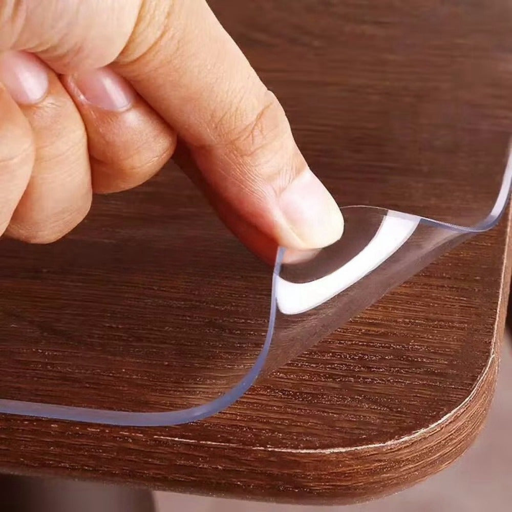 1 pz Tovaglia Rettangolare Spessa Trasparente da 1.0Mm, Protezione Tavolo Premium in Cloruro di Polivinile, Antigraffio, Copritavolo Termoresistente, Adatta per Cucina, Tavolo da Pranzo, Tavolino da Caffè