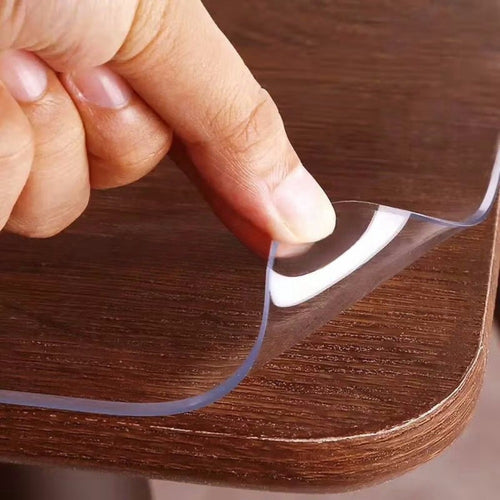 1 pz Tovaglia Rettangolare Spessa Trasparente da 1.0Mm, Protezione Tavolo Premium in Cloruro di Polivinile, Antigraffio, Copritavolo Termoresistente, Adatta per Cucina, Tavolo da Pranzo, Tavolino da Caffè