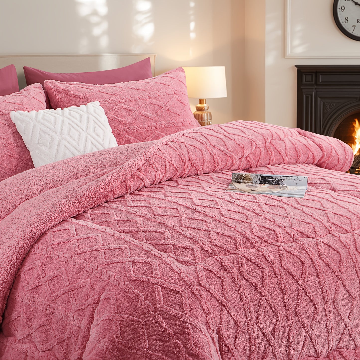 1 pz. Trapunta in Pile di Pelliccia Lussuosa - Biancheria da Letto Spessa, Calda e Ipoallergenica, Design Trapuntato Morbido per un Comfort Accogliente Tutto l'Anno, Trapunta Senza Copripiumino, Elementi Essenziali per la Camera da Letto, Comfort Domestic