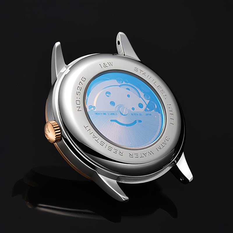 I&W Carnival High-End Brand Orologio Meccanico da Uomo in Acciaio Inossidabile con Mirino in Sapphire, Orologio Sportivo alla Moda da Uomo, Regali per le Vacanze, Senza Batteria