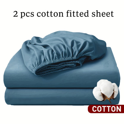 Set da 2 lenzuola con angoli, 100% cotone, disponibili in vari colori. Lenzuolo con angoli/coprimaterasso/copriletto, realizzato in morbido, traspirante e confortevole materiale di cotone (non include federe).
