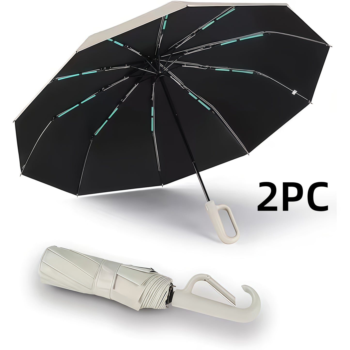 Ombrello pieghevole con fibbia completamente automatica, con protezione solare, specifiche 1 e 2 facoltative, adatto sia per uomini che per donne, ombrello da viaggio, con un diametro di 106 cm/41.2 pollici quando è aperto, robusto e durevole, ombrello di