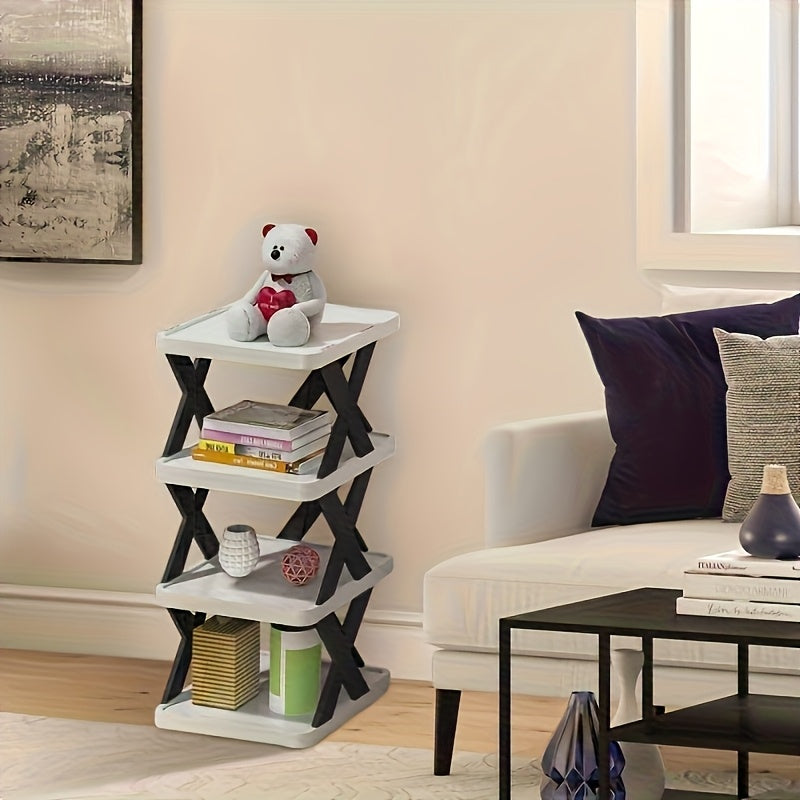 Organizzatore Salvaspazio Angolare per Scarpe - Scaffale Alto e Stretto a 6/9 Ripiani in Plastica Robusta per 6/9 Paia di Scarpe e Stivali, Stoccaggio Multiuso per Ingresso, Armadio, Garage, Soggiorno, Organizzatore Porta Scarpe Domestico, Scarpiera Autop