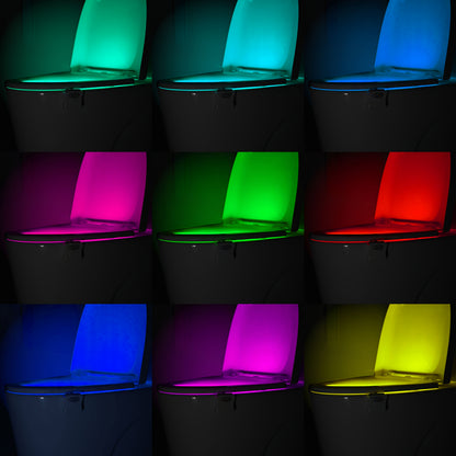 Setonr 1/2 pz Luce LED per WC a 16 Colori con Sensore di Movimento Umano, Luce Notturna per Interno Vasca WC, Regalo di Natale per Bagno