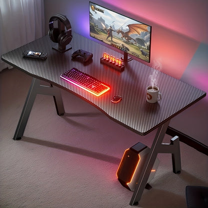 Scrivania da gaming 80/100 cm con superficie in fibra di carbonio, scrivania per computer a forma di A, tavolo da gaming, workstation ergonomico per pz, mobili per la casa, scrivania per l'ufficio domestico, regalo per uomo, locale