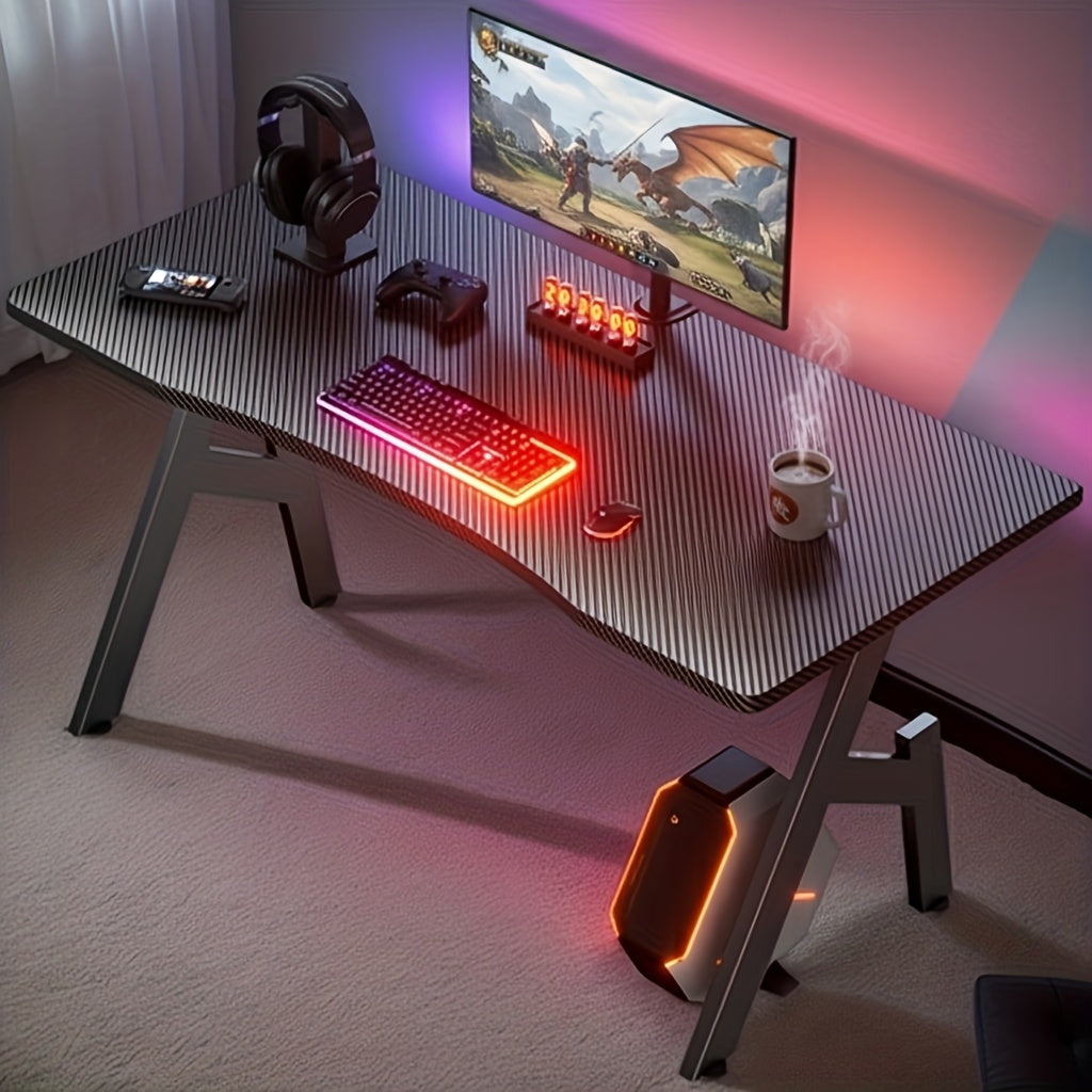 Scrivania da gaming 80/100 cm con superficie in fibra di carbonio, scrivania per computer a forma di A, tavolo da gaming, workstation ergonomico per pz, mobili per la casa, scrivania per l'ufficio domestico, regalo per uomo, locale