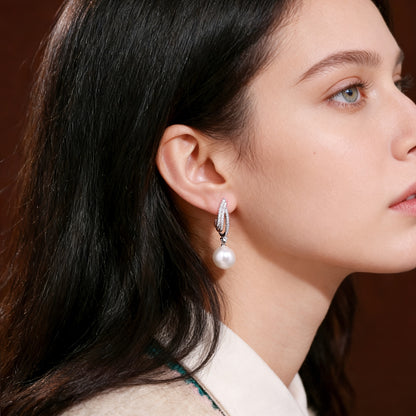 Eleganti e lussuosi orecchini di perle in argento 925, forniti in una confezione regalo di alta qualità