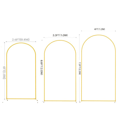 Supporto ad arco da 1,8 m/2 m/2,2 m in metallo per cerimonia di nozze e decorazioni per baby shower, supporto ad arco per fondale da 6 piedi/6,6 piedi/7,2 piedi, telaio ad arco fai da te dorato per interni/esterni, cornice fotografica ad arco