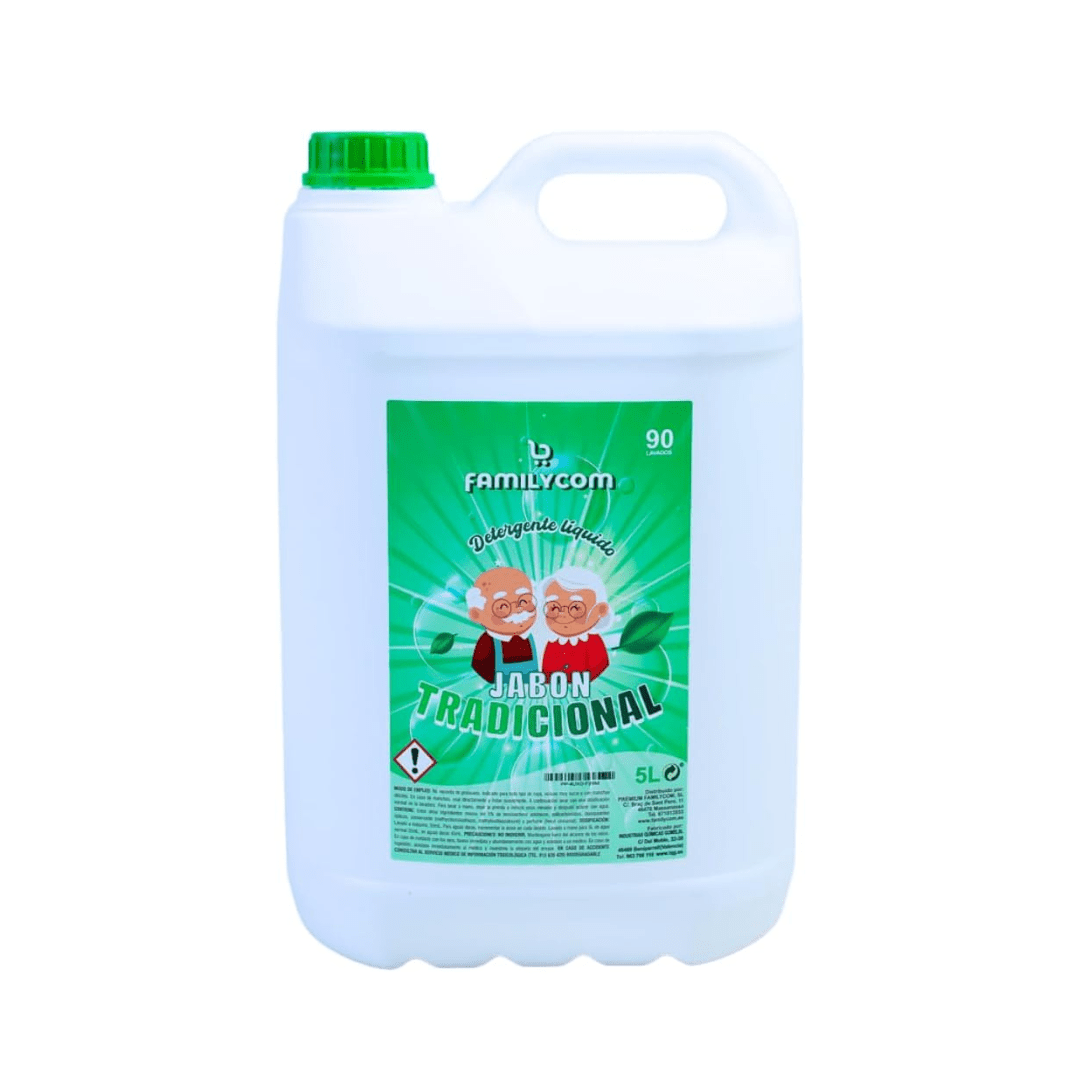 Detergente Liquido Professionale Tradizionale di Marsiglia 5L, Formula Concentrata per Biancheria Bianca e Colorata, 90 Lavaggi, Sapone Naturale per un Bucato Pulito e Cura
