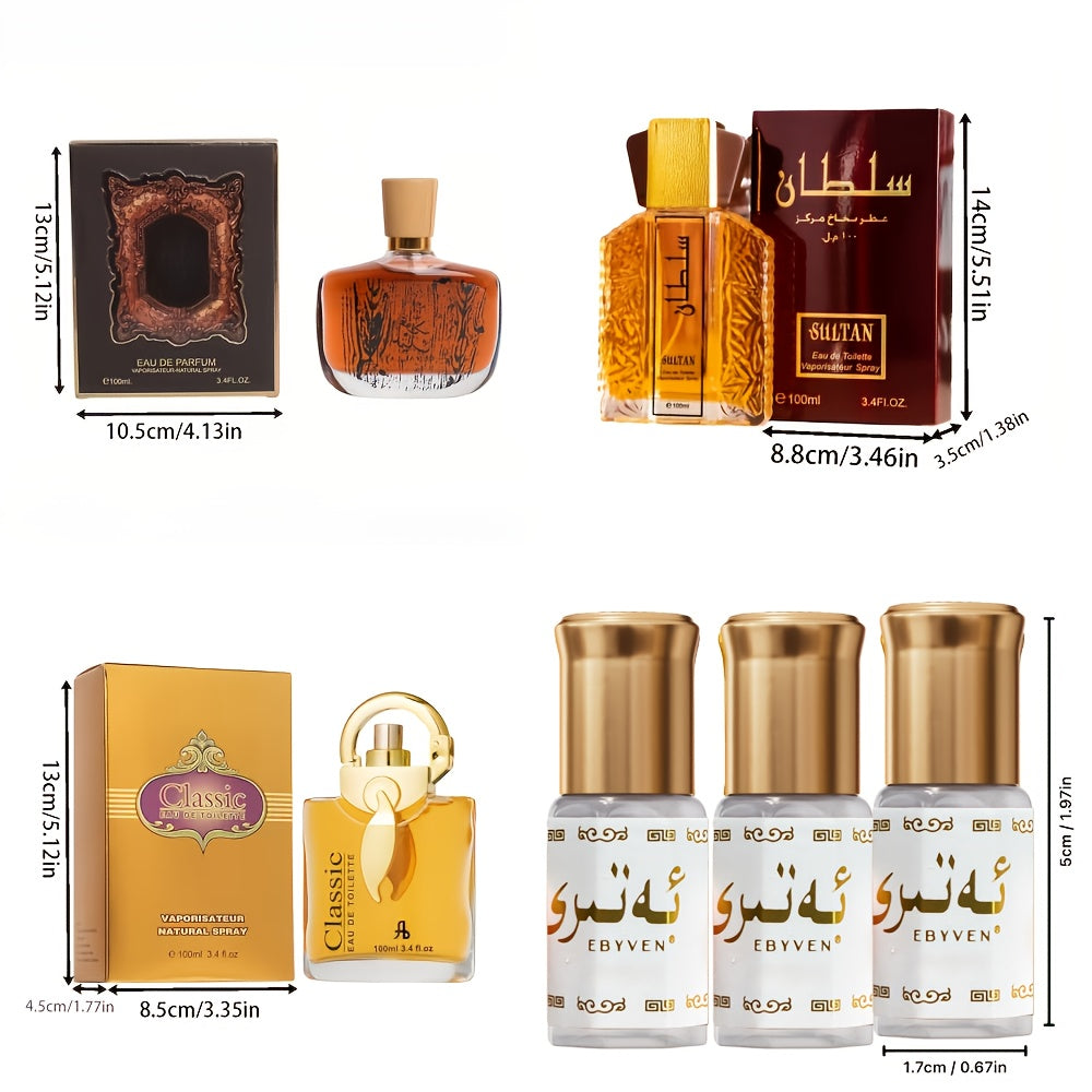 Sei Flaconi (3.38 Fl Oz X 3 e 0.1 Fl Oz X 3) Serie Araba Eau De Toilette - Legnoso Esotico - Fragranza a Lunga Durata, Unisex, Adatto a Tutte le Occasioni. Il Set Regalo Perfetto Quotidiano/Vacanziero per Te o Altri
