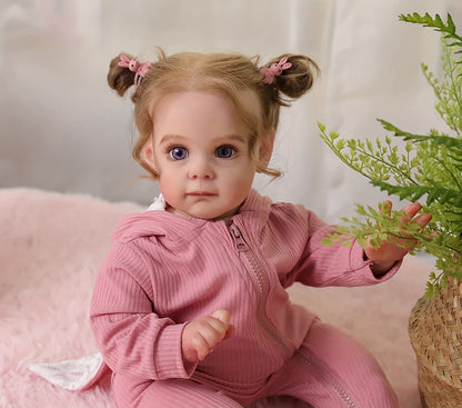 Bambola Reborn carina da 22 pollici/55 cm, bambola Reborn in vinile morbido in stile realistico, vivace bambola Reborn da 0 anni fatta a mano per bambini e bambine, regali di Halloween e Natale