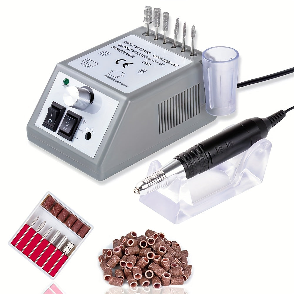 Mini leva elettrica per unghie a 30.000 giri al minuto, con 106 pezzi di lamina abrasive e punte per pedicure e manicure per unghie in acrilico, per unghie spesse, ideale per saloni di bellezza e uso domestico