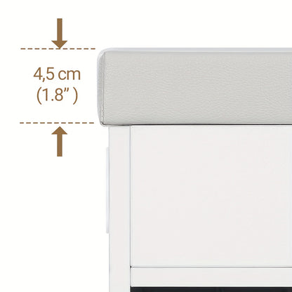 Banchetto per scarpe con sedile - Scaffale per scarpe a 12 scomparti e organizzatore di stoccaggio, Banchetto per ingresso salvaspazio con mensole rimovibili, Costruzione robusta in legno duro/pastiglia, 30x100x55cm (11, 8x39, 4x21, 6in) - per soggiorno,