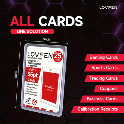 LOVFEN - 35pt Top Load per Carte - Confezione da 1000 (40x25 Pacchi) - Misura Standard 7,62x10,16 cm - Proteggi le Tue Carte da Baseball e Sportive con Queste Custodie Protettive in Plastica Trasparente e Rigida