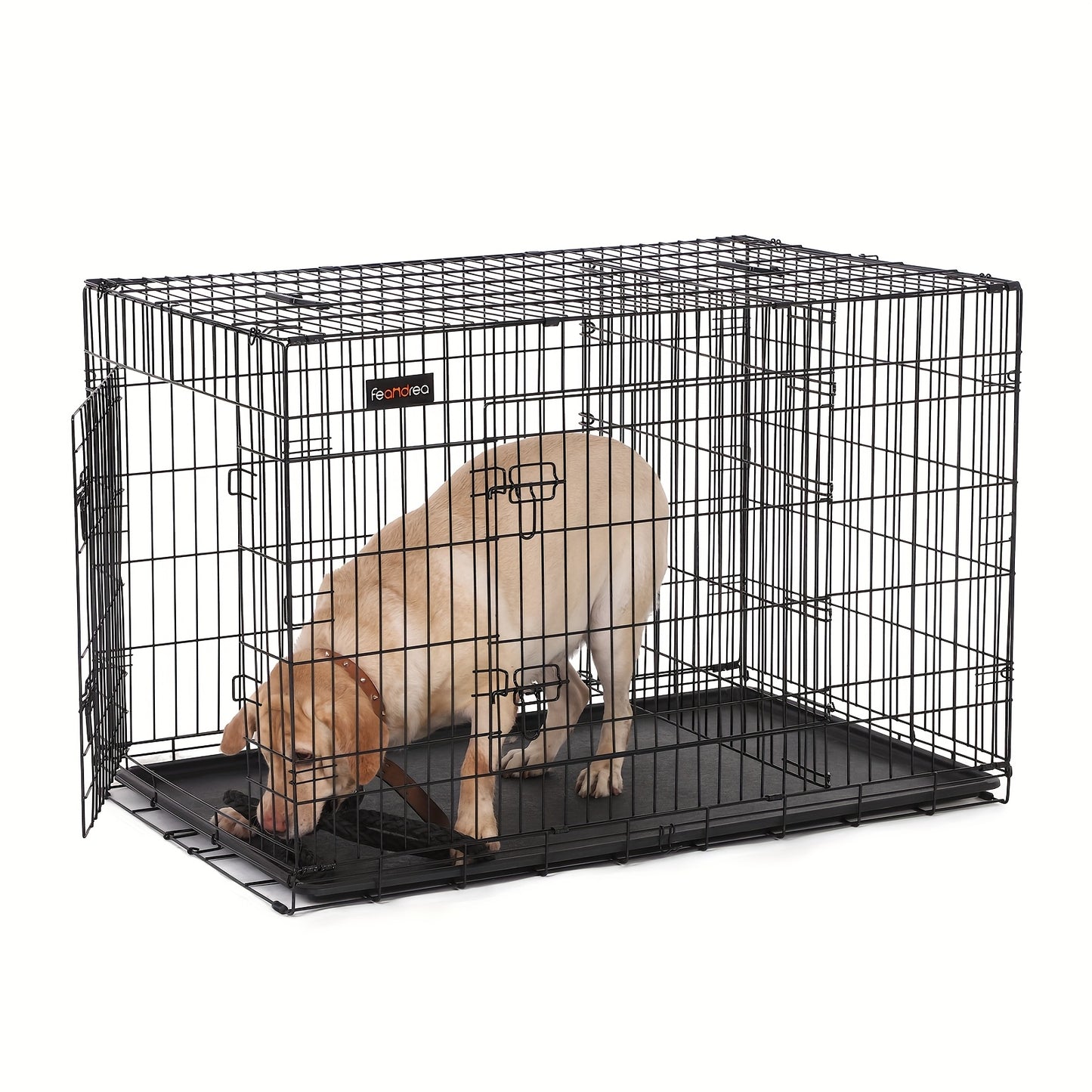 Gabbia per Cani, Casetta per Cani con 2 Porte, 122x74,5x80,5 cm