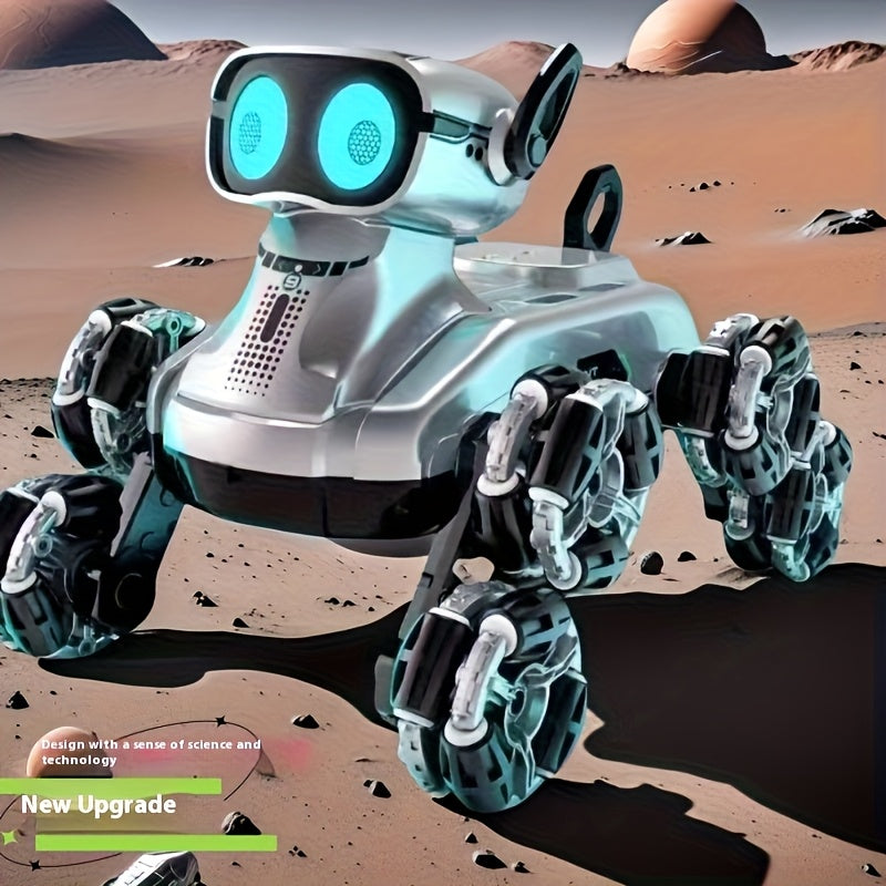 Robot per cani con 8 ruote, auto giocattolo intelligente per cani, auto da stunt con gesti e doppio controllo, auto da arrampicata deformabile, veicolo fuoristrada giocattolo, doppia batteria a energia, regalo preferito per le vacanze