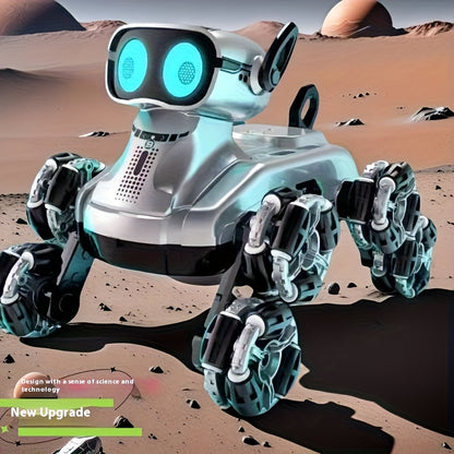 Robot per cani con 8 ruote, auto giocattolo intelligente per cani, auto da stunt con gesti e doppio controllo, auto da arrampicata deformabile, veicolo fuoristrada giocattolo, doppia batteria a energia, regalo preferito per le vacanze