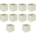 Set di 10 Scatole Portaoggetti Pieghevoli in Tessuto con Foro per il Dito 32 x 32 x 32 cm per Mensole Kallax o Divisorio