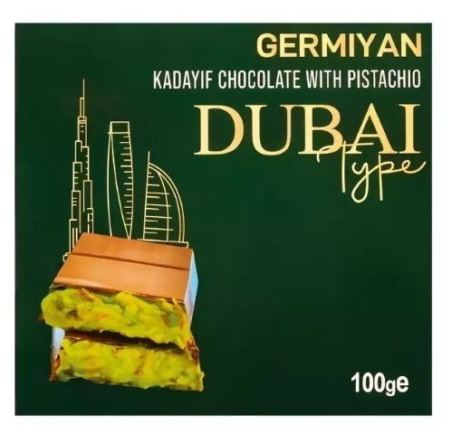Cioccolato Stile Dubai – Il Gusto di Dubai, Cioccolato al Latte con Crema di Pistacchio e Kadayif, 90 g