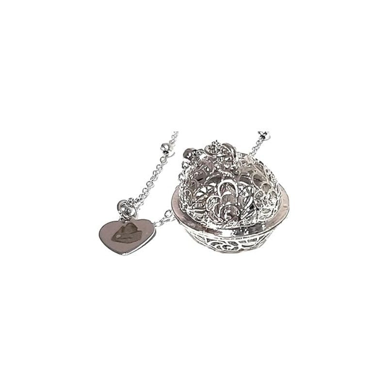Collana donna in acciaio con pendente richiamo degli angeli colore argento