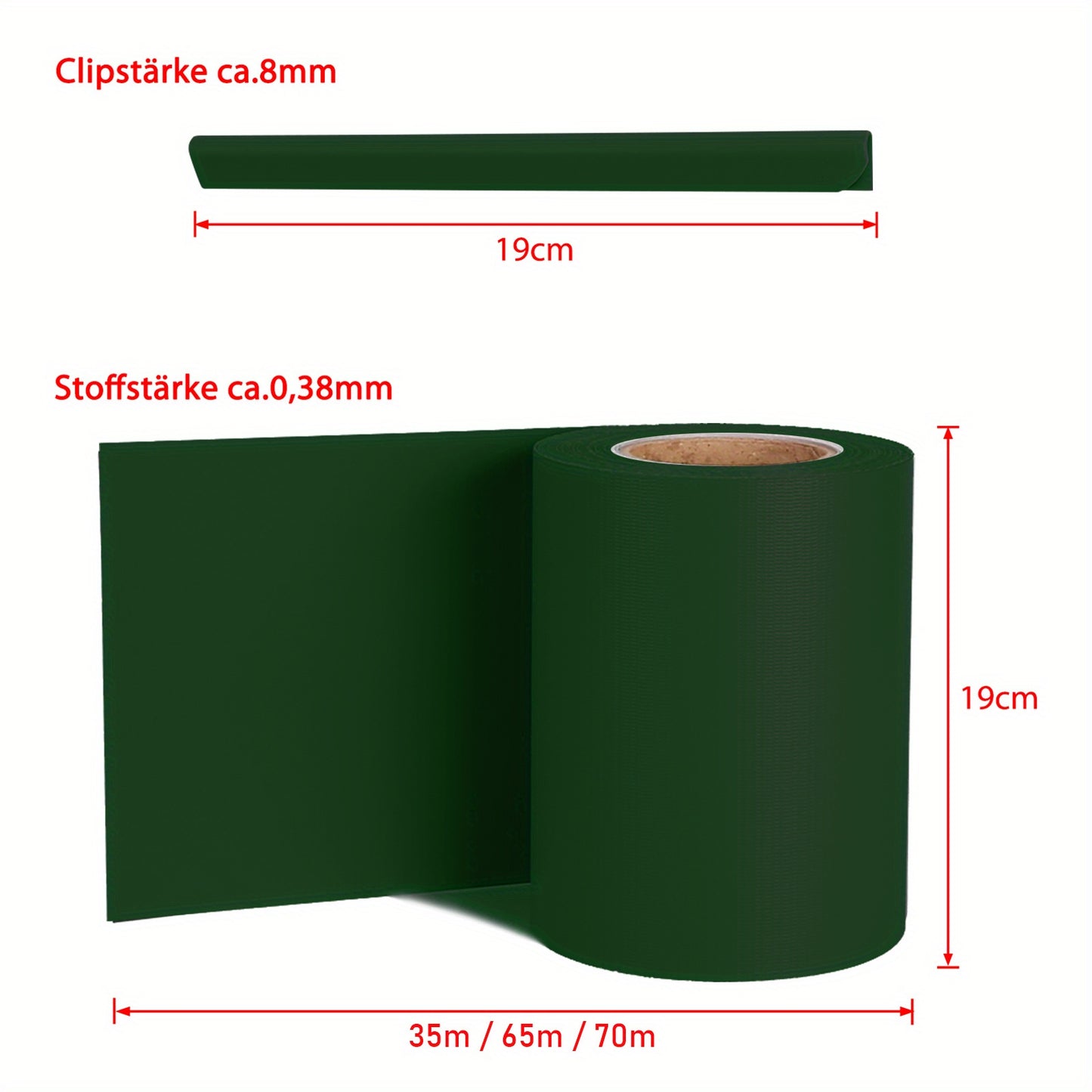 Strisce di schermo per la privacy, recinzione in PVC 19 cm, pellicola per recinzione con clip, opaca, pellicola per la privacy anti-UV, per recinzione a doppia asta, recinzione a matasse, recinzione da giardino, schermo per la privacy